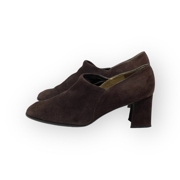 Stuart Weitzman ⌘ Modern Heeled Suede Ankle Shootie Shoe Bootie ⌘ Chocolate 7M - Picture 7 of 16